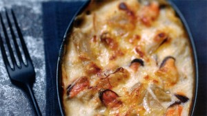 gratin de moules aux blettes